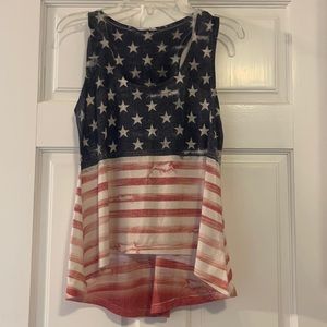 Hi low American flag tank